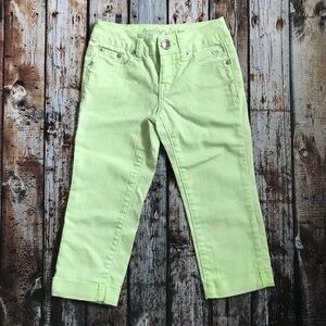 Justice Neon Green Denim Capri Jeans